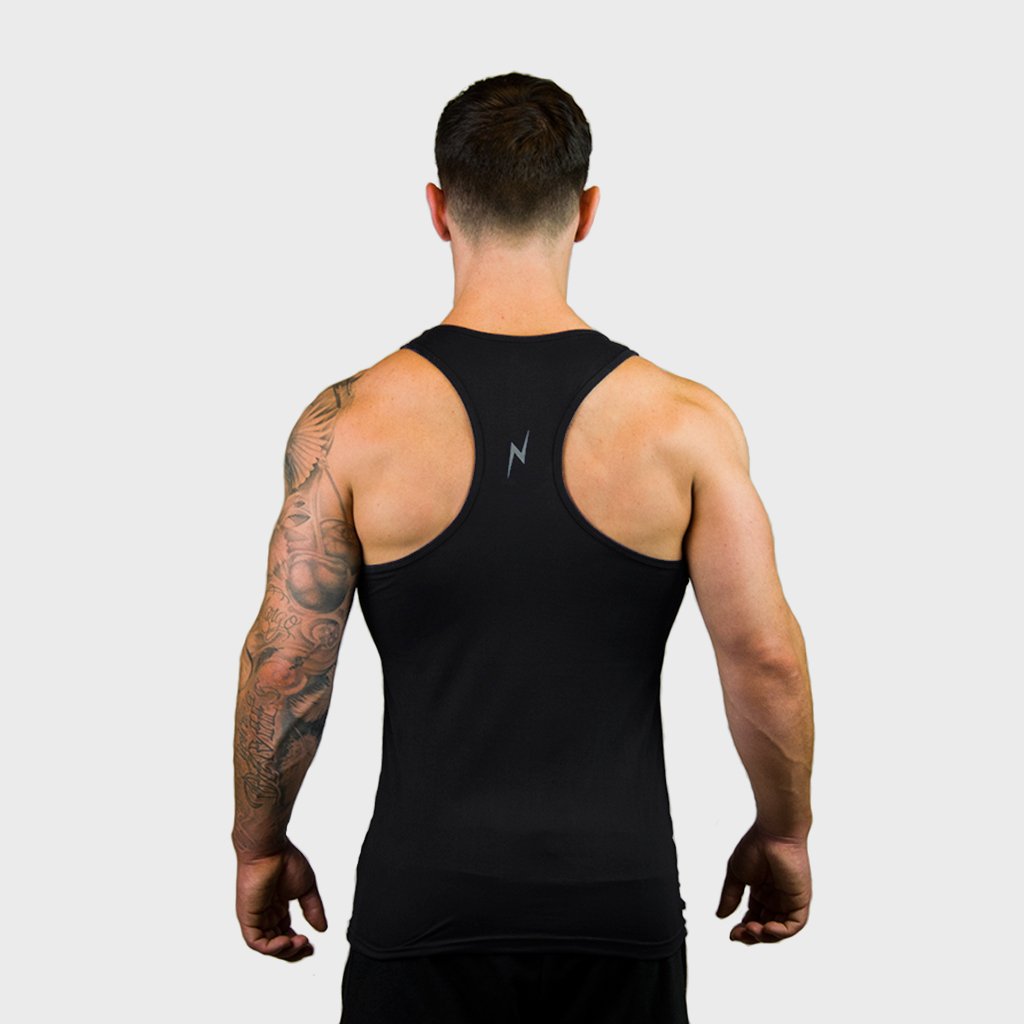 Kwench Mens Gym Vest Tank Stringer Hunk black