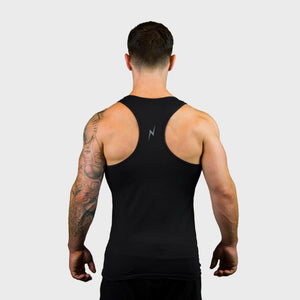 Kwench Mens Gym Vest Tank Stringer Hunk black Thumbnails-2