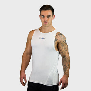 Kwench Mens Gym Vest Tank Stringer Hunk White Main-image