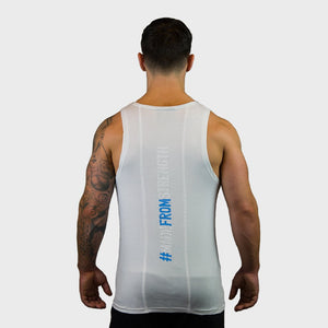 Kwench Mens Gym Vest Tank Stringer Hunk White Thumbnails-2