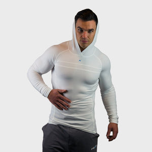 Kwench Crux Mens long sleeve moisture wicking Tshirt with hood Thumbnails-5