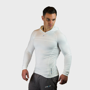 Kwench Crux Mens long sleeve moisture wicking Tshirt with hood Thumbnails-2