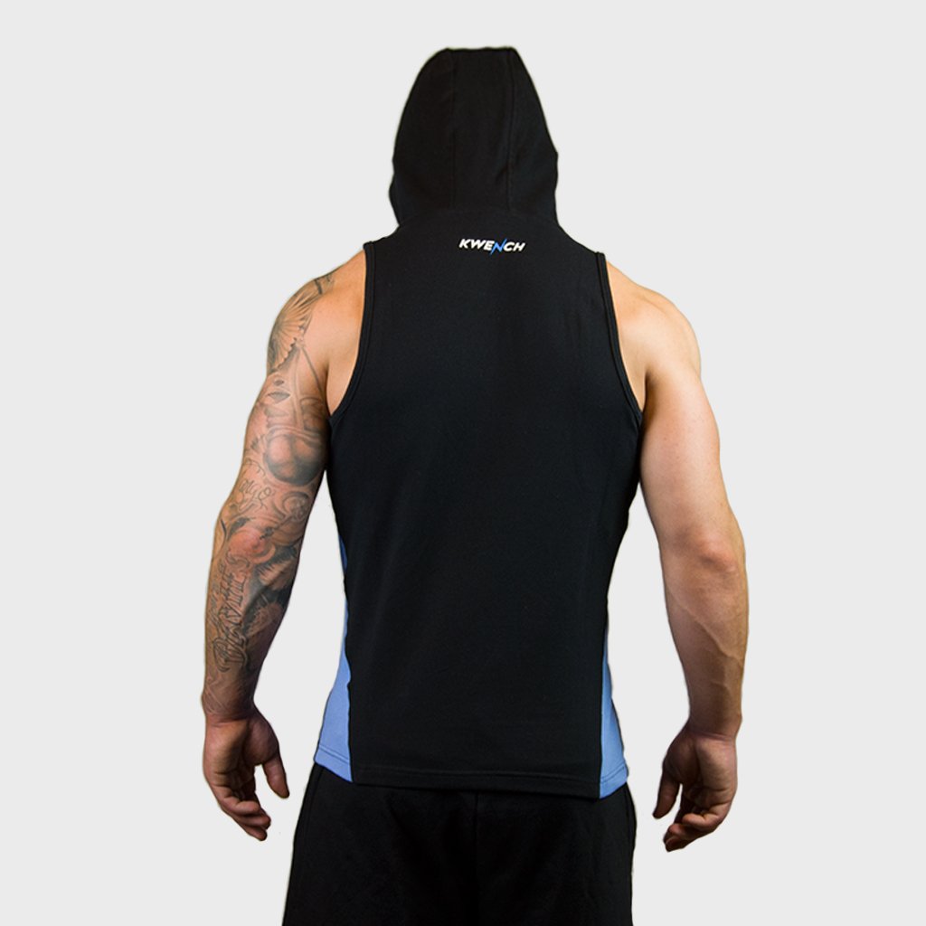 Kwench Mens Gym workout Fitness Sleeveless hoodie