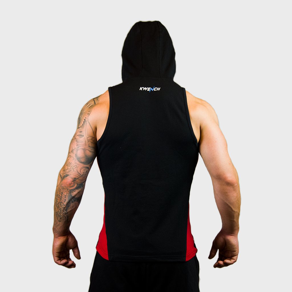 Kwench Mens Gym workout Fitness Sleeveless hoodie